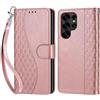 KENHONER Custodia per Samsung Galaxy S25 Ultra Cover, Oro rosa | Portafoglio in Pelle PU Retro, Antiurto Flip, Slot per Schede, Funzione Stand, Chiusura Magnetica
