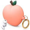 elago Cover Pesca Peach 3D per AirPods Pro | Design 3D Carino, Custodia Protettiva con Moschettone (Pesca)