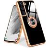 Urarssa Cover Compatibile con Samsung Galaxy S21 FE 5G Custodia Ultra Sottile Morbida TPU Silicone Custodia con 360° Regolabile Anello Magnetica Supporto Ring Cover per Samsung Galaxy S21 FE 5G Nero