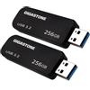 Gigastone Chiavetta USB 256 GB Set da 2, Z30 USB 3.2 Gen 1 Professional Serie, Senza cappuccio con design retrattile, compatibile con interfaccia USB 2.0 / USB 3.0 / USB 3.1