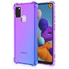 Dedux Cover per Samsung Galaxy A21s, Custodia Trasparente Gradiente Protettivo TPU Case, Ultra Sottile Rinforzo a Quattro Angoli Cover (Viola/Blu)