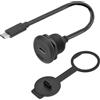 LOMUG 5 Gbps USB C, adattatore di montaggio fisso incorporato PD60 W, adattatore di montaggio a incasso, cavo di ricarica rapida, attacco di montaggio Bulkhead con guarnizione anti-allentamento