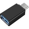 INF Adattatore da USB-C a USB 3.0, trasferimento dati ad alta velocità, ricarica, da USB-C a USB-A, nero