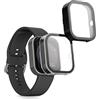 kwmobile 2x Custodia Rigida Smartwatch Compatibile con CMF by Nothing Watch Pro (D395) Cover - Case Vetro Temperato Orologio Fitness - trasparente/nero