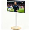 unho Supporto TV da Pavimento con Ruote Nascoste Legno Base per 40-75 Pollici Peso Max 50kg Max VESA 600x400mm, Regolabile in Altezza, Bianco