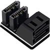 cablecc Cavo DOPPIO SATA 7 pin femmina con un angolo di 90 gradi 7 pin Adattatore verticale sottile femmina per la scheda HDD per computer desktop