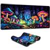 Simpkeely Tappetino Mouse Gaming con Fungo Blacklight - Tappetino Esteso Impermeabile con Base Antiscivolo da 3mm - 80 x 30 cm