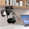 ALACOO Supporto per cuffie con caricatore USB sotto la scrivania, supporto per cuffie con 3 porte USB (20 W PD & QC3.0) e iWatch Stand Smart Watch Charging Dock Dual Earphone Hanger Hook
