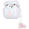 DiyGody Custodia Trasparente Compatibile con AirPods 4 Generazione con Portachiavi, Cover Protettiva con Motivo di Gatto per Ragazze, Case in TPU Ultrasottile Inodore Antipolvere AntiGraffio Antiurto
