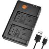 DSTE Fast Charging USB Dual Batteria Caricatore Compatibile per Panasonic VW-VBK180, VW-VBK360, VW-VBL090, VW-VBY100, VW-VBT190, VW-VBT380