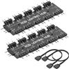 CERRXIAN 2 adattatori splitter ARGB HUB da 5 V a 3 pin da 1 a 10 porte LED con splitter cavo da 50 cm per computer desktop (5 V 3 pin)