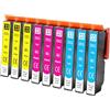 Yowell 9x Cartucce a Colori Compatibili con Epson 33XL Ciano Magenta Giallo | per Epson Expression Premium XP-530 XP-540 XP-7100 XP-900 XP-630 XP-635 XP-640 XP-645 XP-830