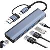 Ticenpe Adattatore USB C Ethernet 1000 M, USB-C Hub Ethernet USB 3.0 a RJ45 Gigabit adattatore di rete con 3 porte USB 3.0 e 1 cavo LAN di tipo C, compatibile con MacBook XPS Surface Pro Linux Chromebook, ecc