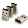 Tuwonwa 4 PCS Adattatore USB C a USB,Convertitore Tipo C Femmina a Maschio per Caricatore e Trasferimento Dati, Compatibile con Dispositivi USB-C e Altri Accessori