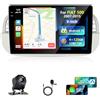 Motorsi 4G+128G Carplay Autoradio per Fiat 500 2007-2015 con Wireless Android Auto Touchscreen da 9 pollici GPS Navigation/WiFi/FM/RDS Radio/SWC/Canbus/Bluetooth/EQ+AHD Camera