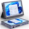 SZBOX Mini PC Computer N200 (Aggiorna N150) con Schermo, Tablet Computer Win11 con LPDDR5 16GB Integrato, 512GB SSD Wifi6 BT5.2 Batteria 3400mAh, Portable PC 7 Pollici Schermo Tattile con Ventola
