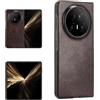 COQUE Custodia per Honor Magic V5,Flip Cover per Honor Magic V5 con motivo LycheeCase-Marrone