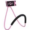Haoxuann Supporto Universale per Telefono Cellulare e Tablet, Supporto per Cellulare da Collo Rotante a 360 °, Supporto Multifunzionale Flessibile, Supporto Pigro, Multifunzionale e flessibile(Rosa)
