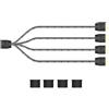 Wenxiaw Cavo splitter ARGB da 5 V a 3 poli, cavo splitter ARGB 1 presa a 4 prese, 4 cavi splitter Y per case computer, raffreddamento CPU e ventola da 5 V (1 a 4, nero)
