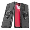 MaiJin Compatibile con OnePlus 9 Pro 5G Cover, Custodia Armor Anello Cavalletto (Funziona con il Supporto Magnetico per Auto) Case Paraurti (Nero)