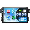 Zomolither 4+128G Android 15 Autoradio con Wireless Carplay & Android Auto per Suzuki Splash/Ritz/Opel Agila 2008, 9'' Incell Touchscreen EQ RDS/FM GPS SWC WiFi Bluetooth+AHD Retrocamera+MIC
