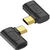 QIANRENON 240W USB4.0 C 90° Angolo Adattatore 40Gbps Type C 4.0 Maschio a Femmina L Forma Angolo Connettore PD240W/50V Trasporto 8K Audio/Video, per Laptop Tablet Steam Deck, 2Pcs (Piegatura Laterale)