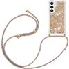 YAMCCCSE Custodia per Cellulare con Corda per Samsung Galaxy S24 Plus Case, Liquido Sabbie Mobili Bumper TPU Cover con Collana Practical Stylish/Necklace Cordoncino Cordino Tracolla