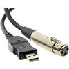 System-S - USB A (maschio) a 3pin XLR (femmina) cavo adattatore microfono Mic Link 290 cm