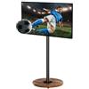 unho Supporto TV da Pavimento con Ruote Nascoste Legno Base per 40-75 Pollici Peso Max 50kg Max VESA 600x400mm, Regolabile in Altezza, Nero