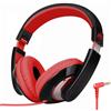 RockPapa Comfort Cuffie con Cavo, Regolabile, Over-Ear Headphones per Telefono, Compressa, PC, Scuola, MP3/4 DVD, iPod iPad Nero Rosso