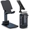 Cracksin Supporto per cellulare da tavolo, regolabile, da ufficio, da tavolo, per cellulare, per smartphone, compatibile con iPhone, Huawei, Samsung, Xiaomi, tutti gli smartphone (nero)