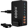 BOTEWO Caricatore USB C: 240 W 8 porte alimentatore di rete adattatore multiplo caricatore con 4 USB-C&A, caricatore rapido PD 3.0 caricatore alimentatore di rete (600W)