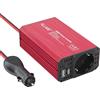ALLWEI 300W convertitore di tensione 12V 230V inverter con connessione Type-C e USB - per auto, caravan, campeggio, ricarica di telefoni cellulari, laptop e altri dispositivi (rosso)