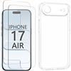 N NEWTOP Custodia Compatibile con Apple iPhone 17 Air, Morbido TPU CLEAR Silicone Anti Urto Graffio Trasparente Slim Sottile Flessibile Case Posteriore Proteggi Vetro Display (Cover +2 Pellicola)
