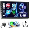 Hikity 4+64GB Android 15 Radio Wireless Carplay Android Auto per Audi A4 S4 RS4 8E B6 B7 (2000-2009) con Touch Screen da 9 Pollici Navi GPS Mirror Link AI DSP Bluetooth Backup Camera