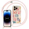 Saqmkil Cover con Cordino per iPhone 16 Pro 6,3, Aesthetic Conchiglie Disegni Ragazze Custodia con Tracolla Laccio CollanaCollo Corda, Morbido TPU Bumper Silicone Antiurto Protettiva Case, Rosa
