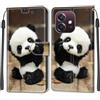 KENHONER Custodia per Oppo A3 5G, Panda | Portafoglio Pelle PU, Magnetica, Resistente Agli Urti, Scomparto Carte Credito, Pieghevole, Flip Libro, Motivo