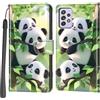 Haninsuze Cover per Samsung Galaxy A52 4G / A52 5G / A52s 5G, Custodia Interno TPU Antiurto Portafoglio con Disegni [schede Fessura] [Supporto Stand] Cover Libro in PU Pelle (panda)