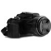 MegaGear MG1533 Nikon Coolpix P1000 Ever Ready Custodia metà copertura in finta pelle per Fotocamera con Tracolla - Nero