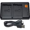 DSTE DE-A80 - Caricatore USB Dual compatibile con Panasonic DMW-BLC12, DMW-BLC12e,BP-DC12,BP-DC12U,BP-DC12E come DE-A80AA/SX - Alimentazione tramite cavo di ricarica micro USB a USB A 2.0