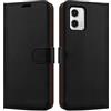 iCatchy Custodia a portafoglio in pelle per Motorola Moto G73 5G, con supporto e scomparti per carte di credito e cavalletto, per Motorola G73, colore: nero