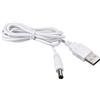 Rebower CC Alimentazione Cavo USB Maschio a Maschio Connettori Jack Presa Cavo [per CCTV DVR LED luce ] - 5.5x2.5mm/ 2A/ Bianco