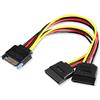Duttek Cavo Alimentazione SATA, Alimentazione SATA Splitter Cavo, per dispositivi HDD e SSD, lunghezza 20cm