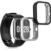 kwmobile Set 2x Custodia Smartwatch Compatibile con Xiaomi Redmi Watch 4 Cover - Case Silicone Protezione Orologio Fitness nero/argento