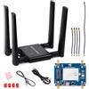 Waveshare 5G DONGLE Expansion Board ONLY, USB 3.2 Port, Aluminum Alloy Case, Quad Antennas, Onboard M.2 Key B Interface, Does NOT Include 5G Module