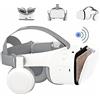 LONGLU Occhiali VR Bluetooth Cuffie VR per iPhone/telefono Samsung Occhiali 3D per realtà virtuale con telecomando wireless, Occhiali VR per film e giochi compatibili per telefoni Android/iOS (Bianco)