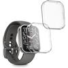 kwmobile Set 2x Custodia Smartwatch Compatibile con 22mm Amazfit Bip 6 / Bip 5 Unity/Bip 5 / GTS 3 / Balance 2 / Helio Strap Cover - Case Silicone Protezione Orologio Fitness trasparente