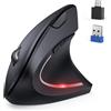 TECKNET Mouse Ergonomico Jiggler Verticale Bluetooth BT5.0/3.0＋2.4G, 6 Livelli DPI Regolabili, Mouse Senza Fili per Laptop, Desktop, PC, MacBook