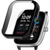 GIOPUEY Cover Compatibile con Amazfit GTS 4 Mini, Pellicola Protettiva Vetro + Cornice in Plastica Rigida, Protezione a 360°, Amazfit GTS 4 Mini Custodia - Black