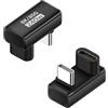 QIANRENON PD240W USB4.0 C Connettore a forma di U di ricarica rapida 80Gbps USB tipo C maschio a femmina adattatore dati angolo 180 ° USB C Full Featured U Angle Converter, 8K UHD, per smartphone